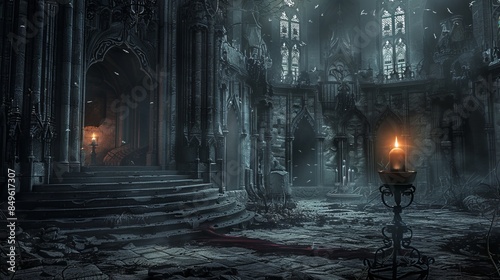 Wallpaper Mural Goth castle with candle Digital Backdrops, Studio Backdrops For Photographers Torontodigital.ca