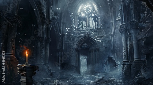 Wallpaper Mural Goth castle with candle Digital Backdrops, Studio Backdrops For Photographers Torontodigital.ca