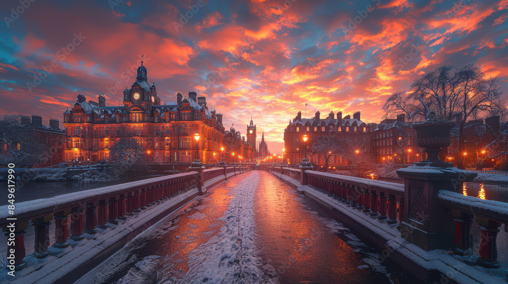 Fototapeta premium Capture the grandeur of Edinburgh, United Kingdom created with Generative AI technology