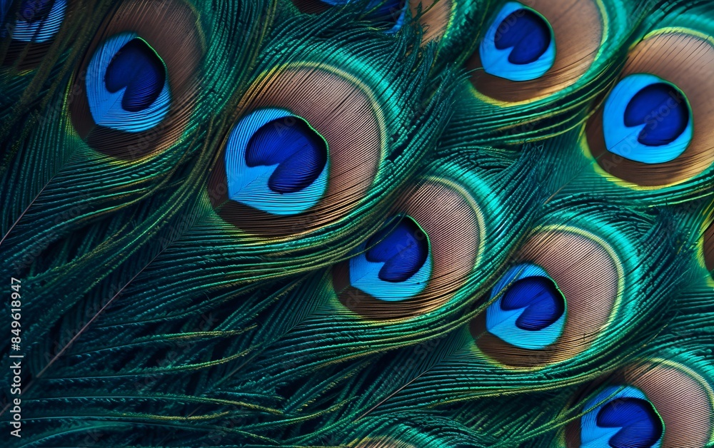 Obraz premium The intricate pattern of a peacock feather, natural beauty