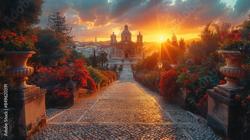 Capture the grandeur of Lisbon, Portugal created with Generative AI technology