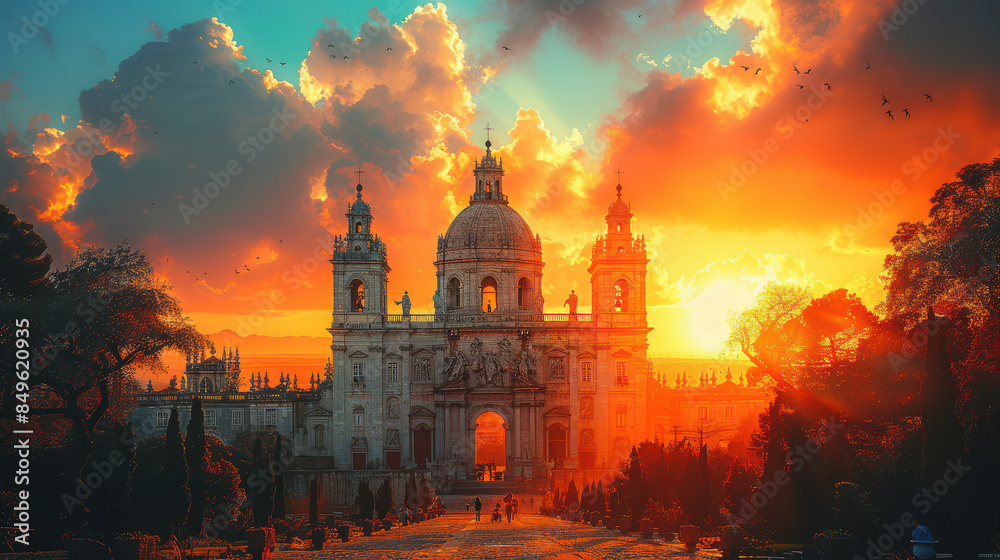 Fototapeta premium Capture the grandeur of Lisbon, Portugal created with Generative AI technology