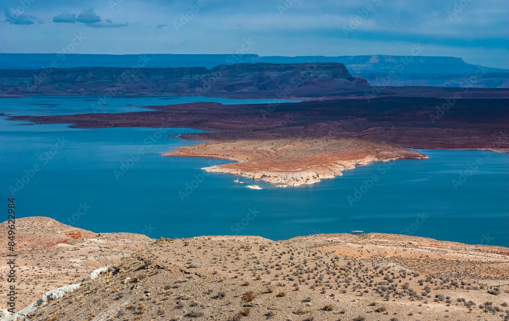 Lake Powell, Scenic view of receding water levels at lake powell