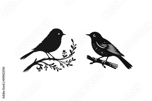 Wallpaper Mural bird vector silhouette. bird drawing arts vector silhouette. Torontodigital.ca
