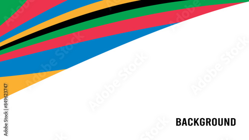 Sport background with rainbow pattern. News banner. Abstract curve	
