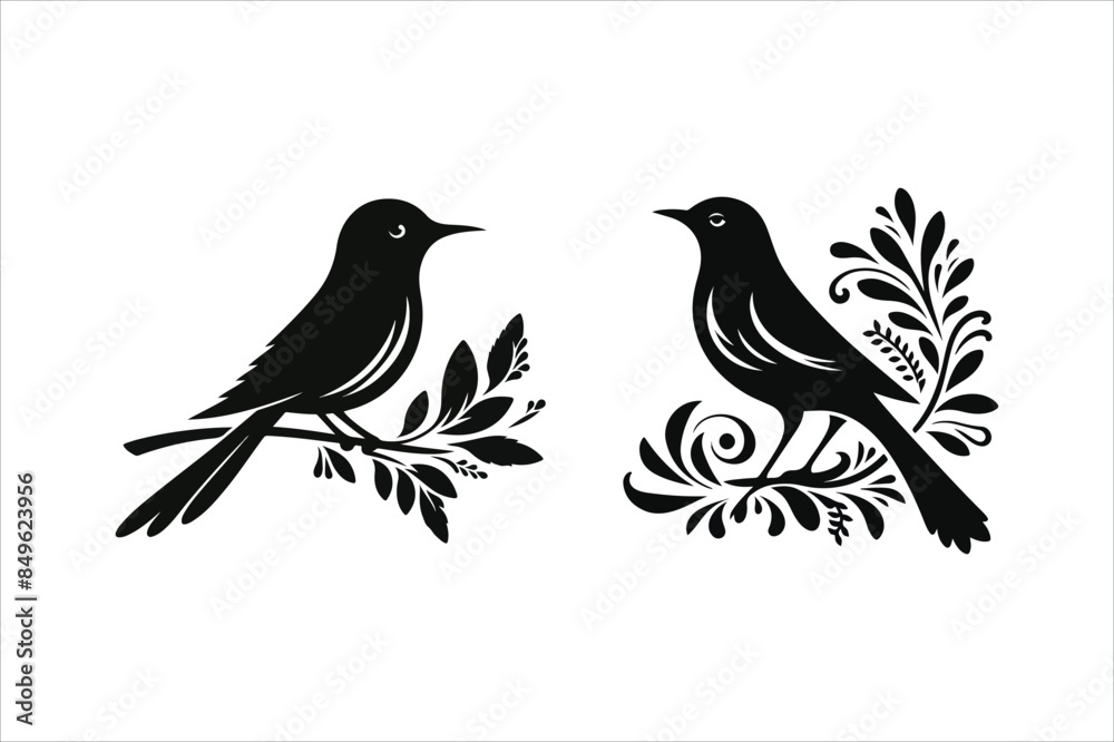 Fototapeta premium bird vector silhouette. bird drawing arts vector silhouette.