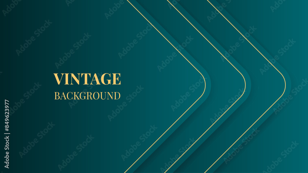 Teal green abstract background with triangular frames and gold lines, modern geometric pattern, angles Teal green abstract background with triangular frames and gold lines, modern geometric pattern, angles