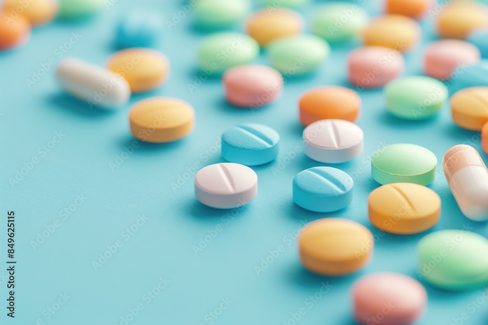 Closeup photo of a bunch of different medicine, pills and drugs Closeup photo of a bunch of different medicine, pills and drugs