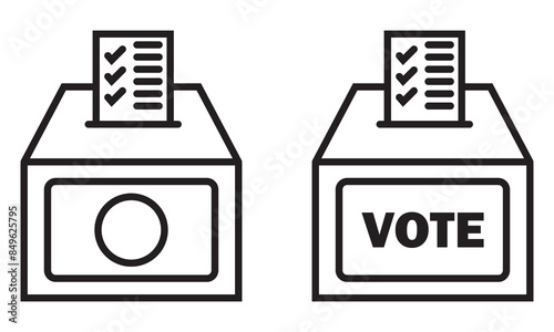 Hand voting ballot box icon, Election Vote concept, Vector illustration on white background
