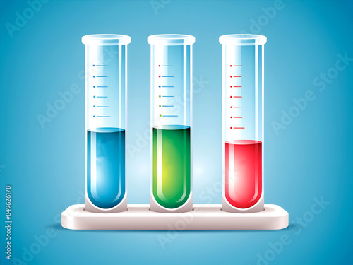 Vector illustration of three test tubes, vector design
