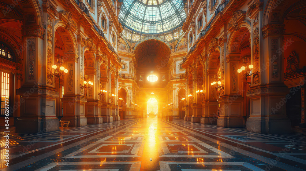 Naklejka premium Capture the grandeur of Milan, Italy created with Generative AI technology