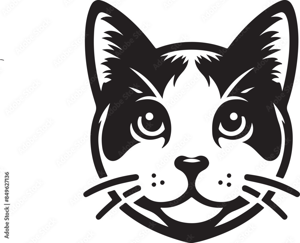 Obraz premium cat head silhouette vector style