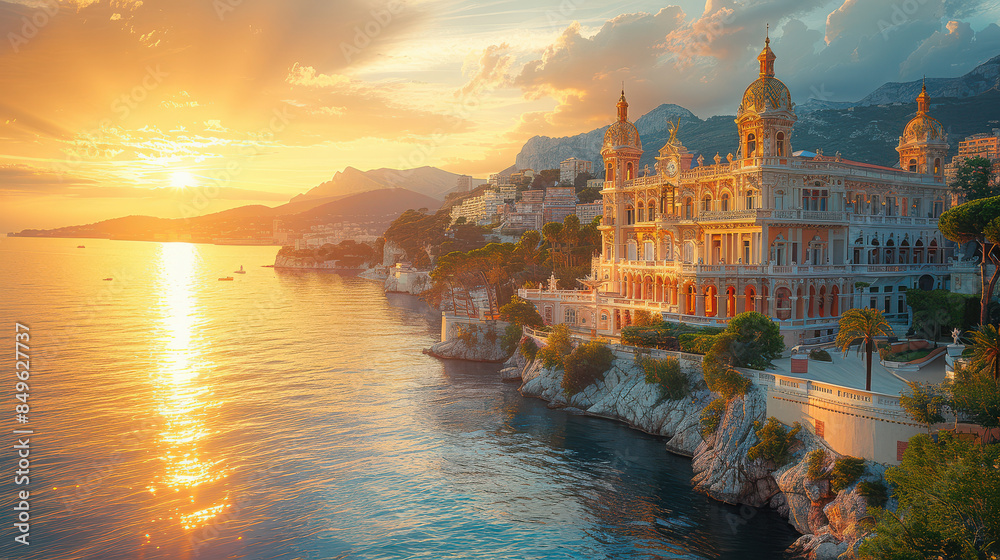 Obraz premium Capture the grandeur of Monaco, Monaco created with Generative AI technology