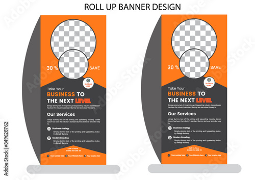 Vector Food and Restaurant roll up banner design template. 
highly versatile corporate style business stand banner template suitable for all industries.

