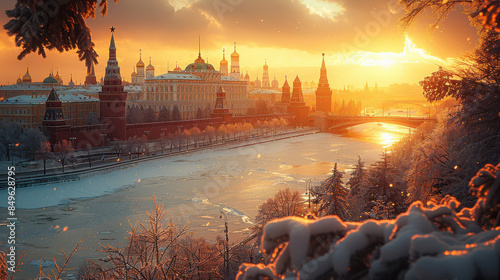 Capture the grandeur of Moscow, Russia created with Generative AI technology