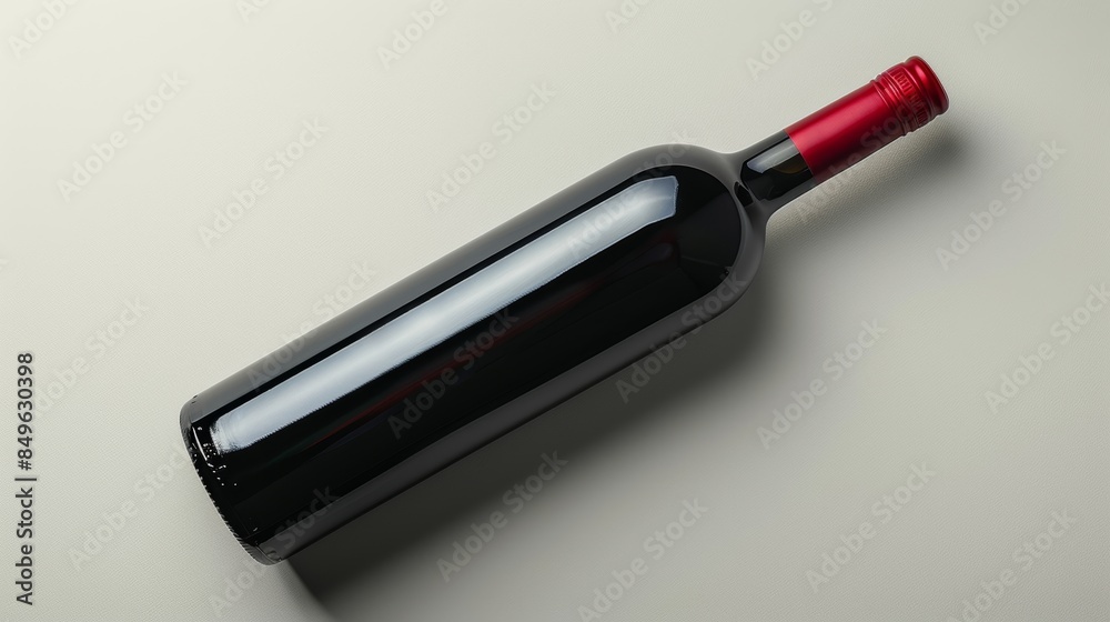 Elegant Bottle of Tasty Red Wine on a White Background Elegant Bottle of Tasty Red Wine on a White Background