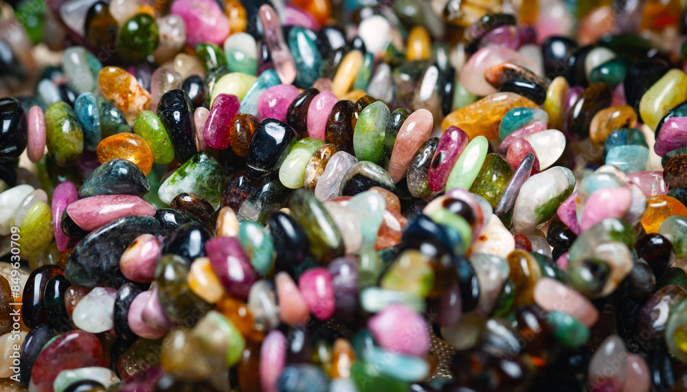 Tourmaline. Texture of colored stone jewelry close-up Tourmaline. Texture of colored stone jewelry close-up