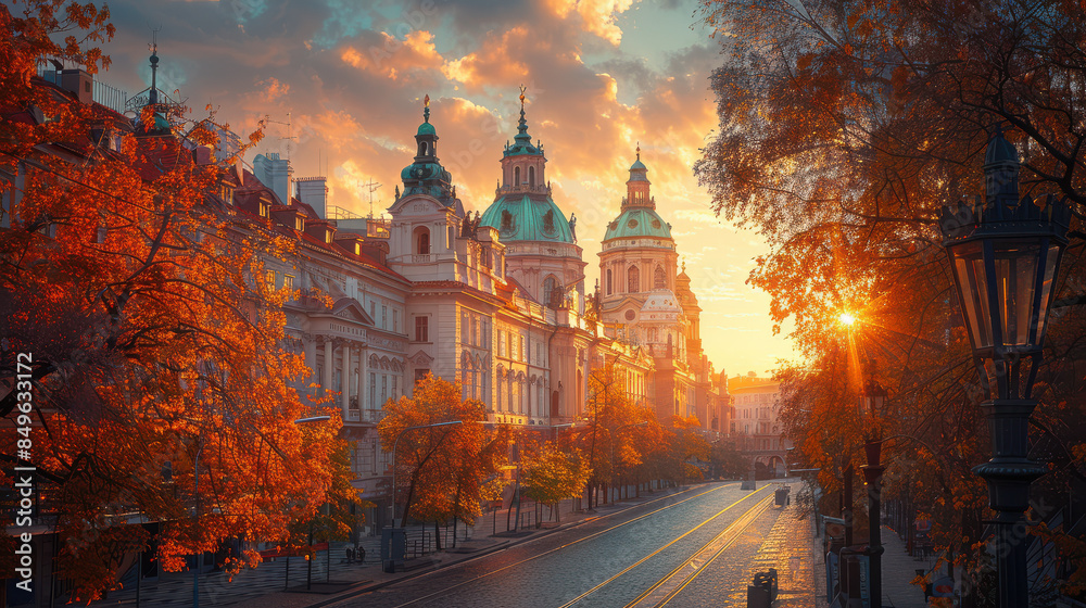 Fototapeta premium Capture the grandeur of Prague, Czech Republic created with Generative AI technology