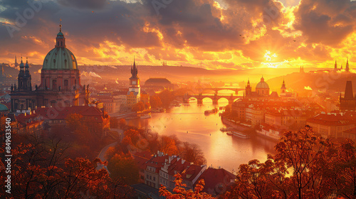Capture the grandeur of Prague, Czech Republic created with Generative AI technology