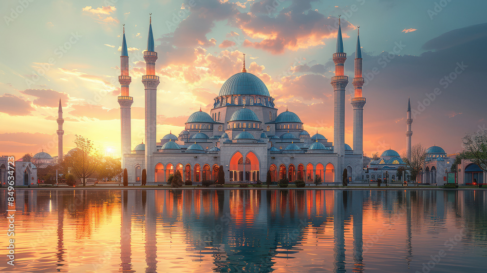 Obraz premium Capture the grandeur of Pristina, Kosovo created with Generative AI technology