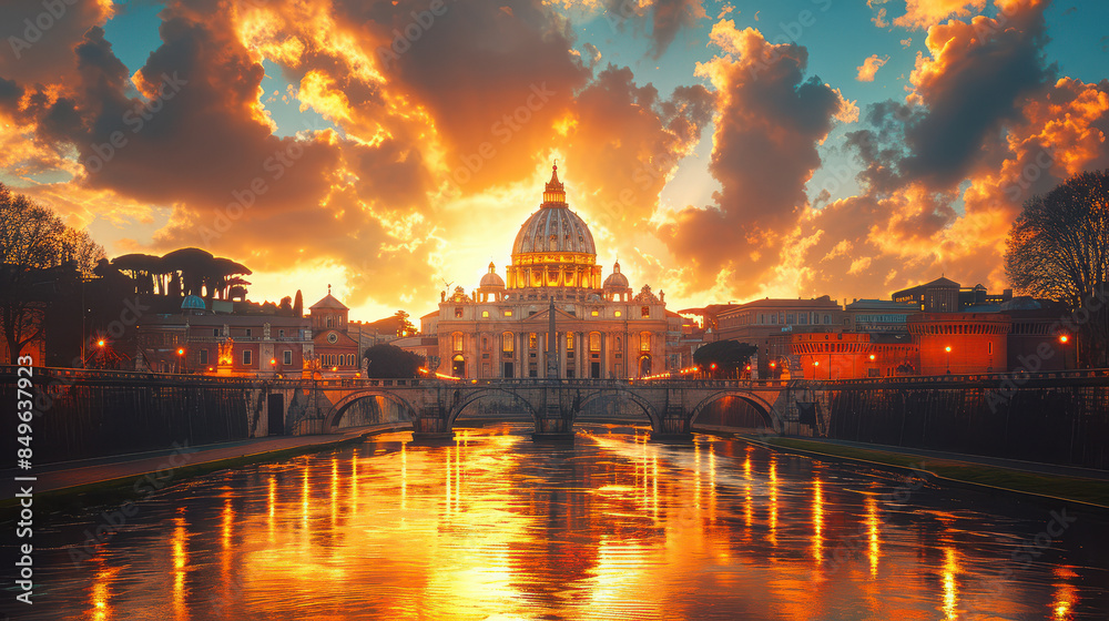 Fototapeta premium Capture the grandeur of Rome, Italy created with Generative AI technology