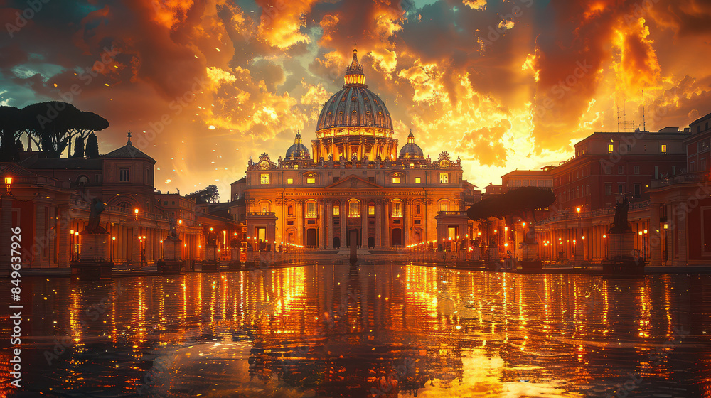 Fototapeta premium Capture the grandeur of Rome, Italy created with Generative AI technology