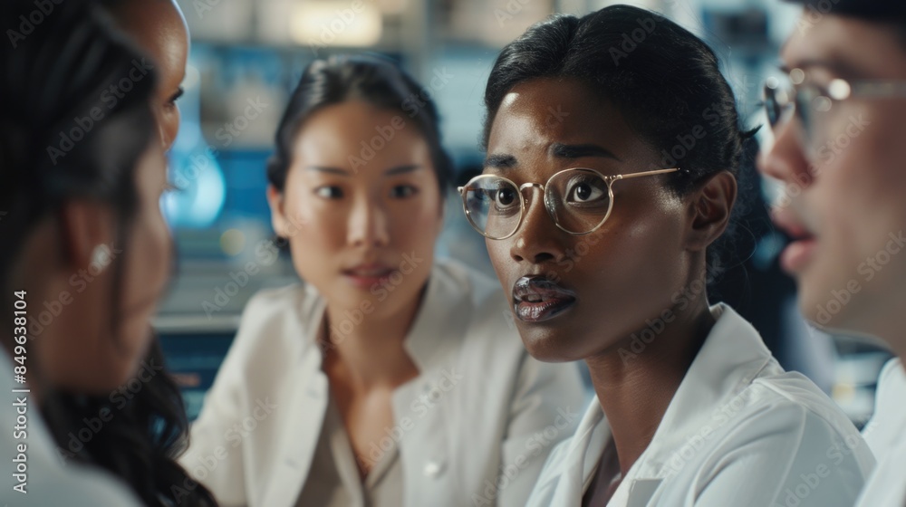 Scientists examining discovery Scientists examining discovery