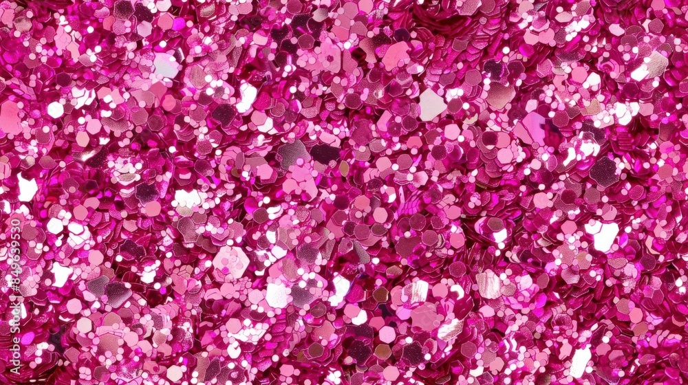 Obraz premium Glamorous pink glitter sparkle confetti background for wedding, Valentine’s day, proms and dances, baby shower, birthday party celebration