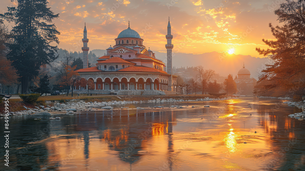 Fototapeta premium Capture the grandeur of Sarajevo, Bosnia created with Generative AI technology