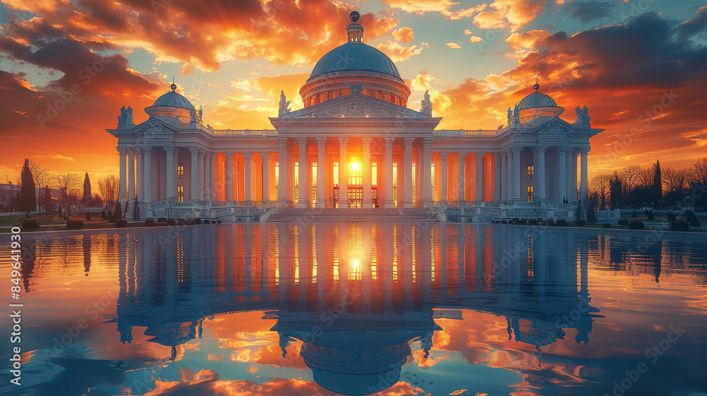 Fototapeta premium Capture the grandeur of Skopje, North Macedonia created with Generative AI technology
