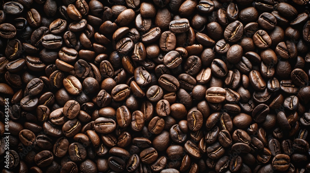 Naklejka premium Roasted coffee beans for backdrop