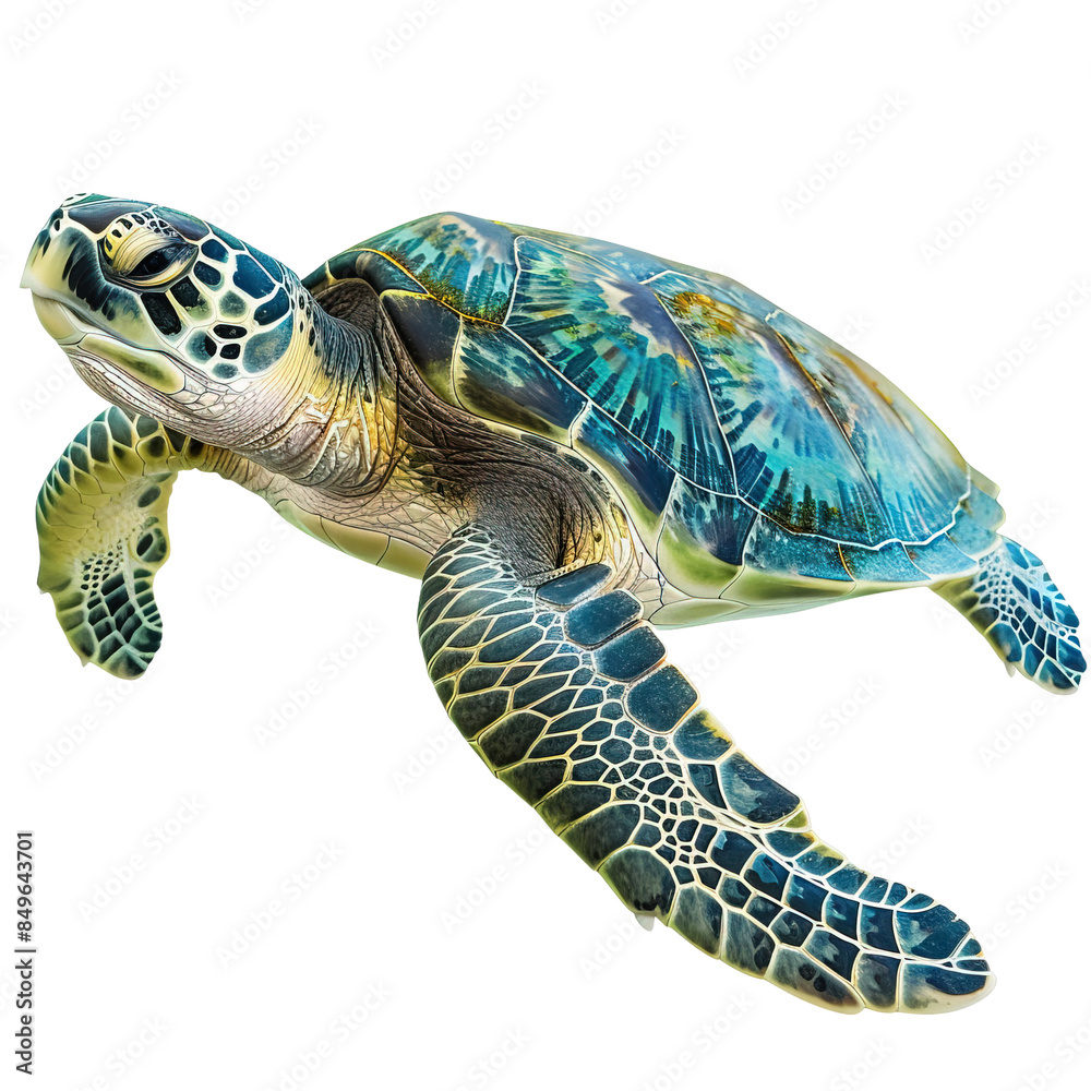 Fototapeta premium Turtle on transparent or white background