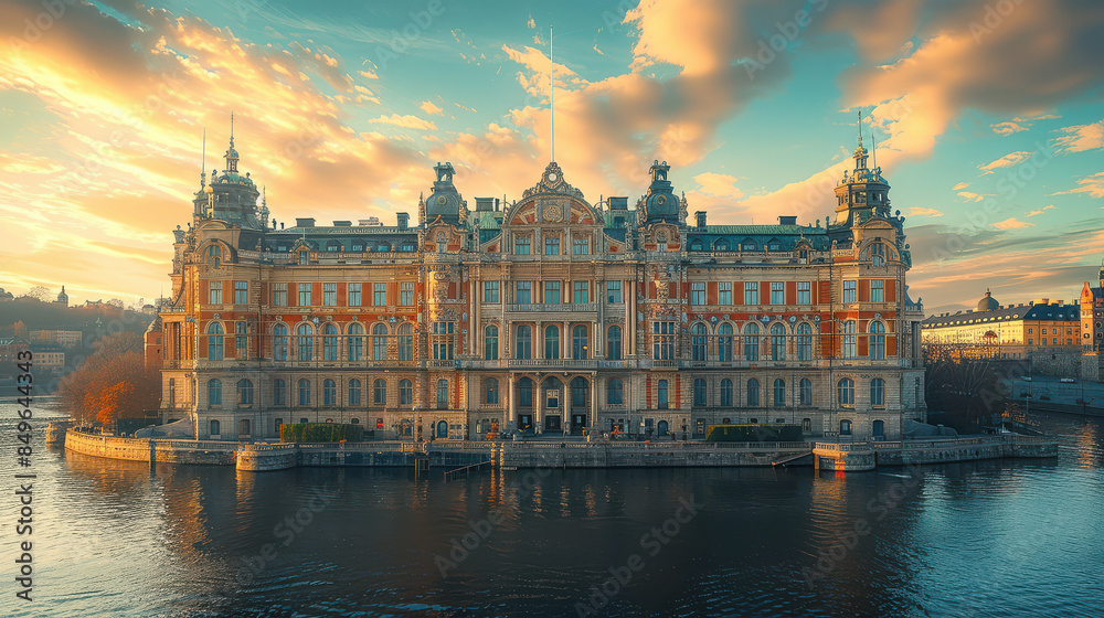 Fototapeta premium Capture the grandeur of Stockholm, Sweden created with Generative AI technology