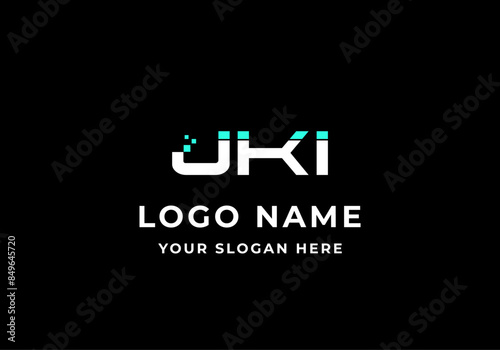 logo J K I technology and network. Logo tech, network, futuristic. Editable file