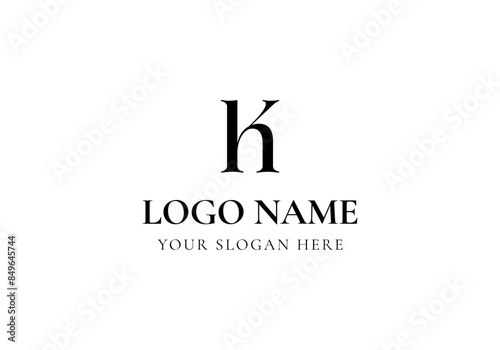 logo serif typography letter K and H. logo feminine, beauty and Minimalist. Editable file