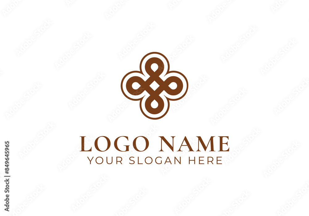 Logo O pattern loop. Logo modern, arabic, pattern. Editable file
