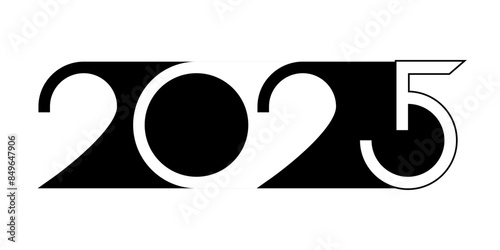Vector. Happy new year 2025 logo text design. Design templates with 2025 typographic logo. 2025 happy new year symbols collection. Minimalistic backgrounds for branding, banner, cover, postcard.