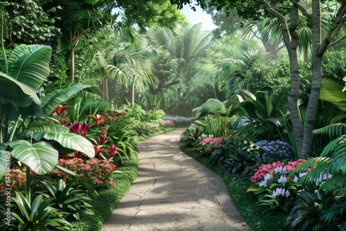 beautiful botanical garden Generative AI © Evghenii