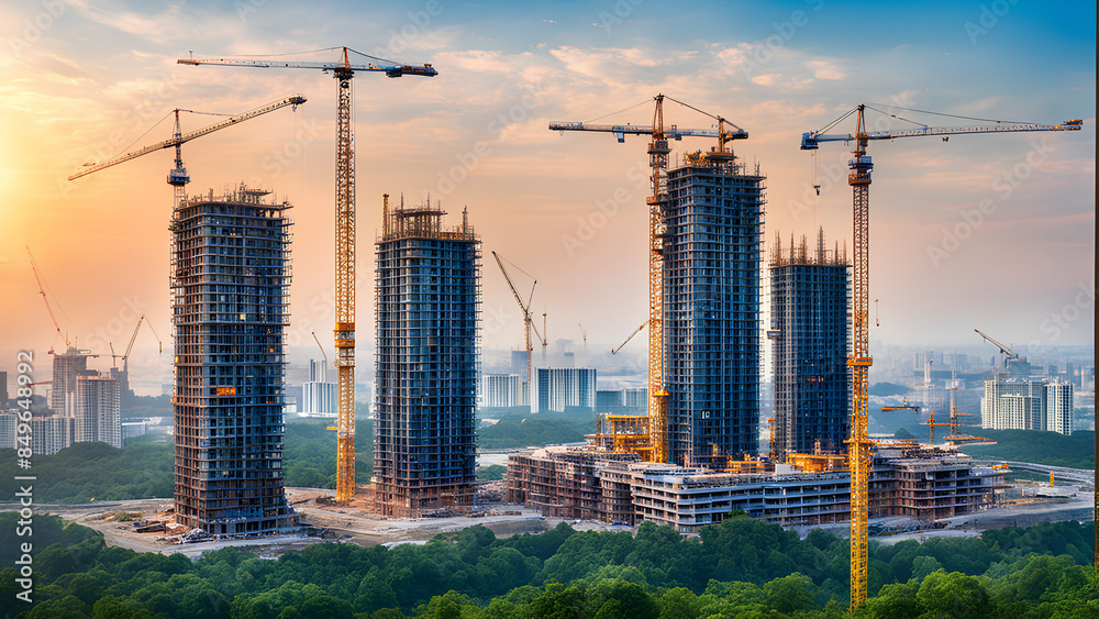 Mega Residential Towers Construction Site for Apartment or Flat Investment