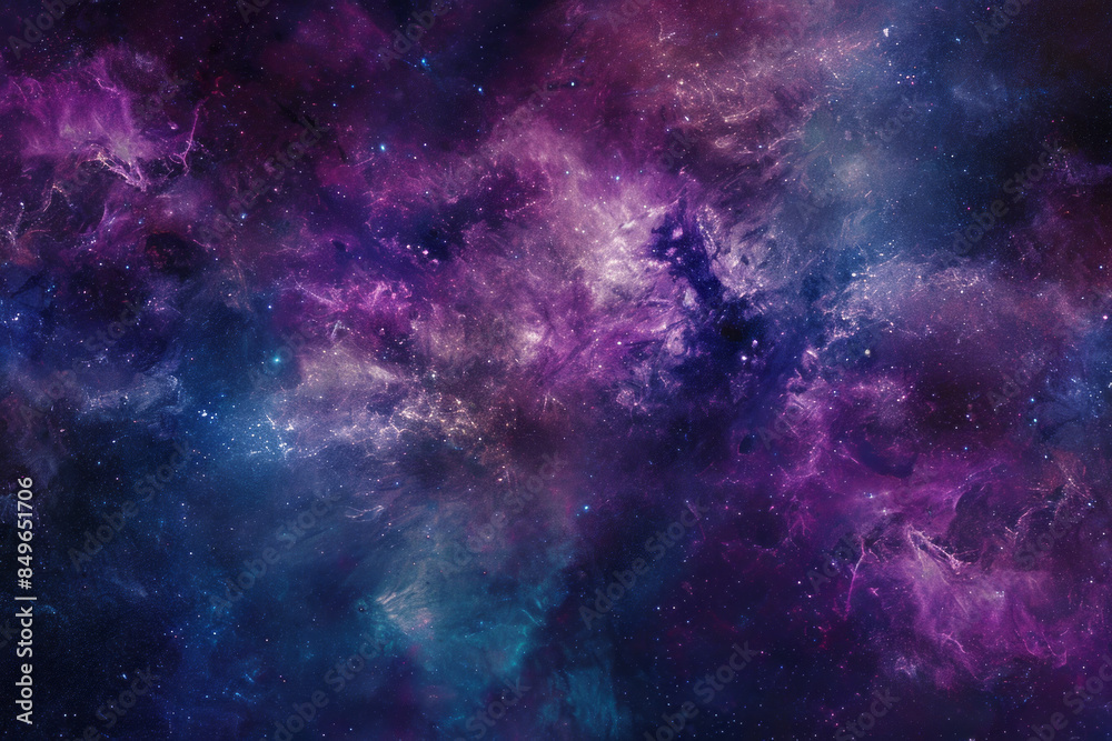 Fototapeta premium A vibrant cosmic nebula with swirling purple and blue clouds