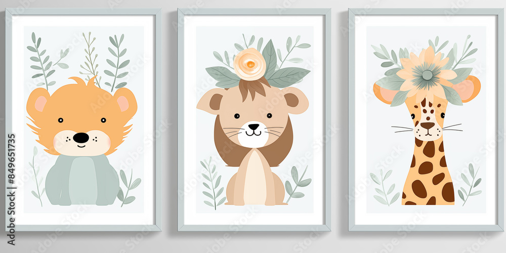 Fototapeta premium Baby poster print illustration.