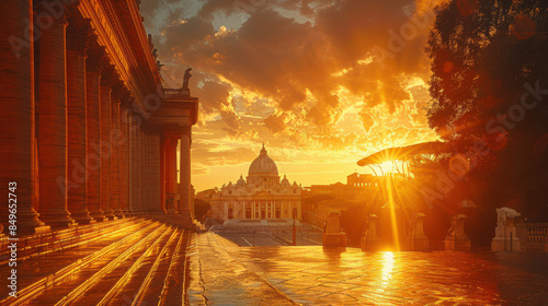 Capture the grandeur of Vatican City, Vatican City created with Generative AI technology