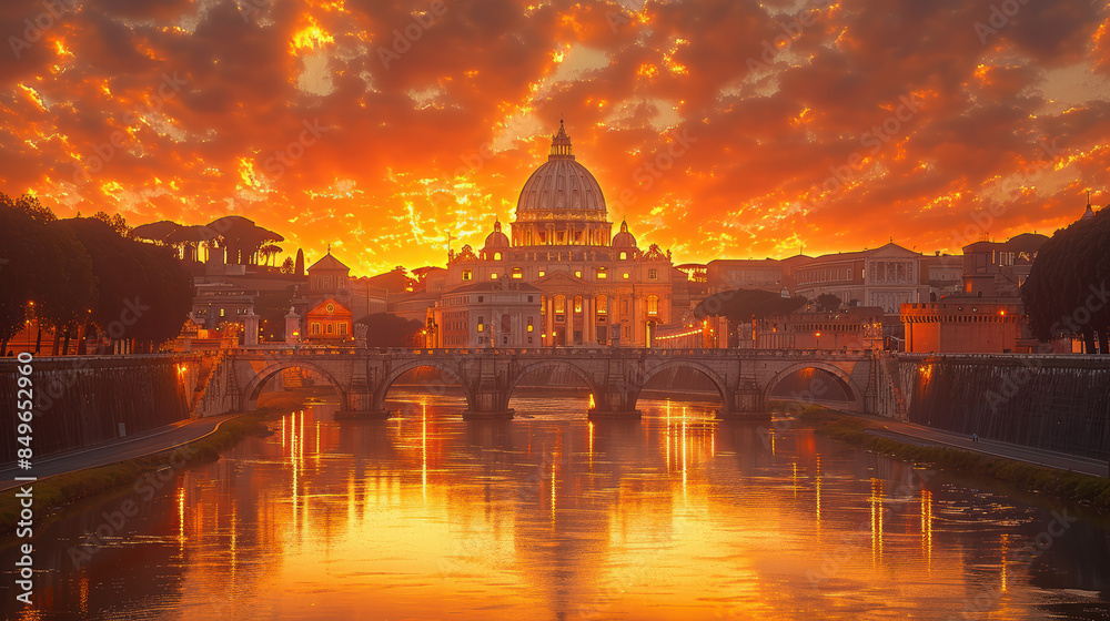 Fototapeta premium Capture the grandeur of Vatican City, Vatican City created with Generative AI technology