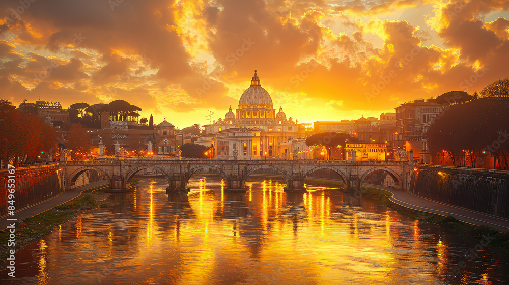 Capture the grandeur of Vatican City, Vatican City created with Generative AI technology Capture the grandeur of Vatican City, Vatican City created with Generative AI technology