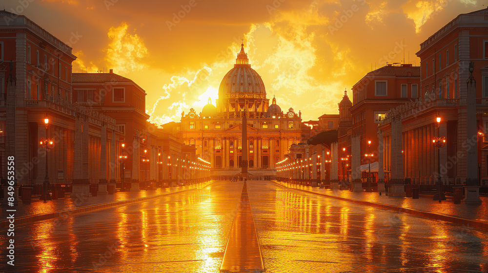 Fototapeta premium Capture the grandeur of Vatican City created with Generative AI technology