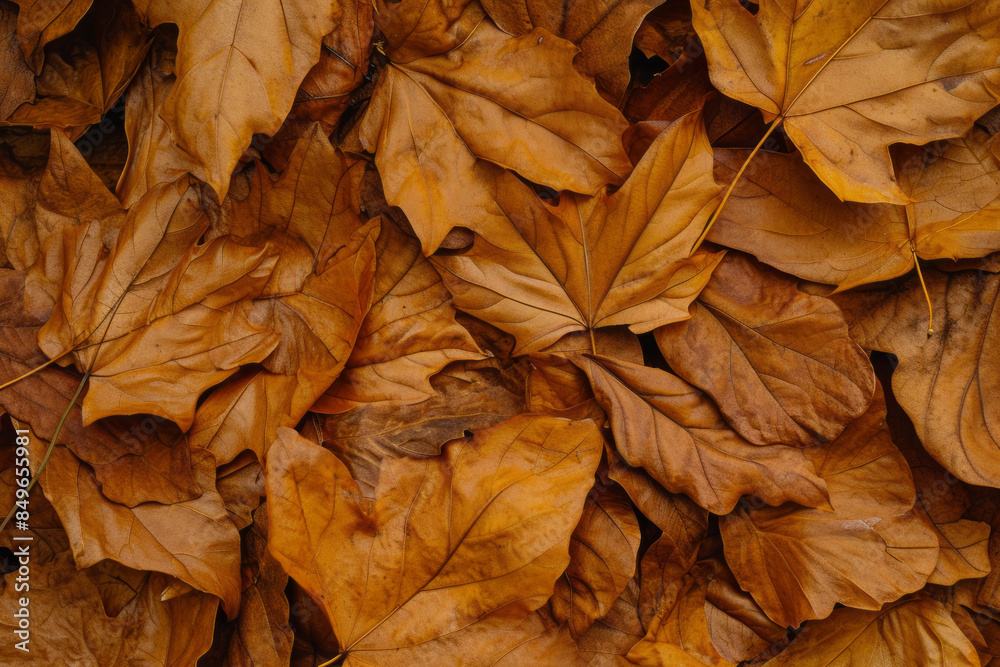 A close-up shot of brown autumn leaves on the ground A close-up shot of brown autumn leaves on the ground