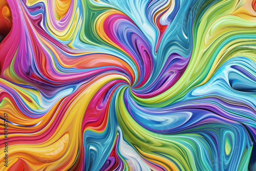 Colorful abstract pattern with swirling, liquid-like lines