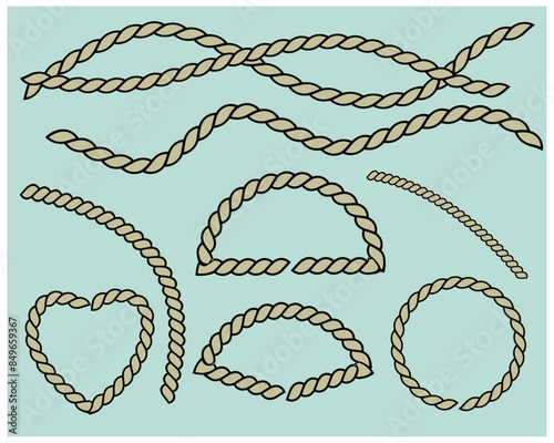 rope frame border vector style