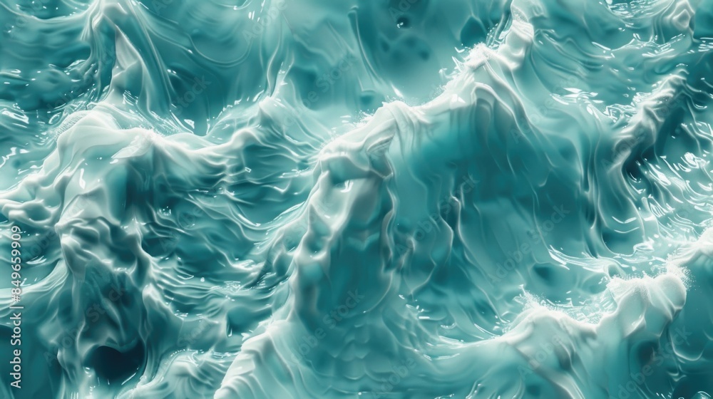 Naklejka premium Blue Ocean Waves Close Up