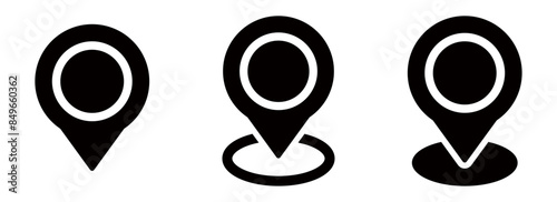 Location icon set, Map pin place marker. location pointer icon symbol in flat style set photo
